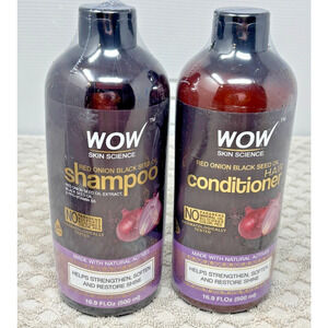 WOW Hair Red Onion Black Seed Oil Shampoo & Conditioner 500ml **READ!!